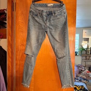 Free People Light Blue Distressed Skinny Jeans